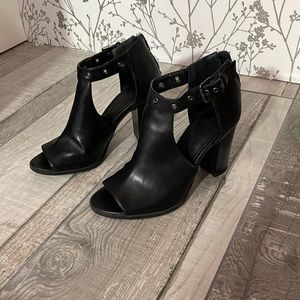 Black peep toe booties